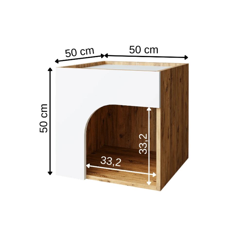 طاولة قهوة 50 سم - أبيض×بيج