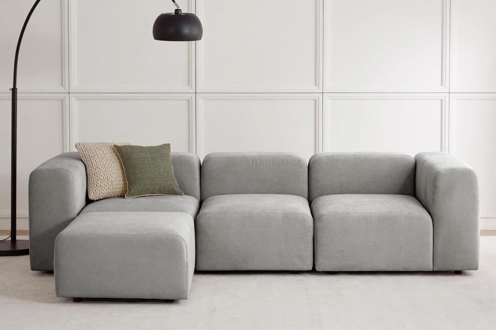 كنب زاوية مودرن - رمادي