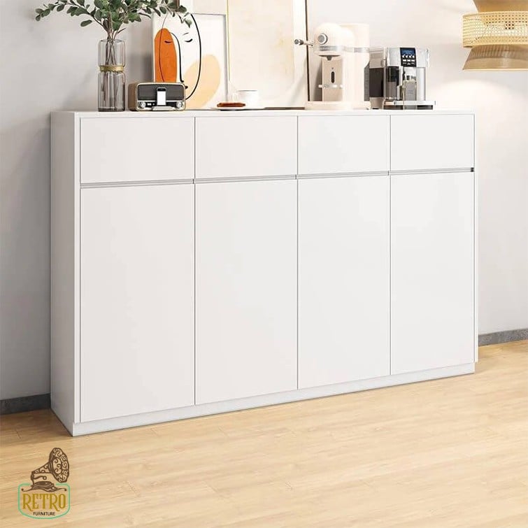 بوفيه أبيض انيق يلبي احتياجاتك بغرفة المعيشة احصل عليه بسعر مميز