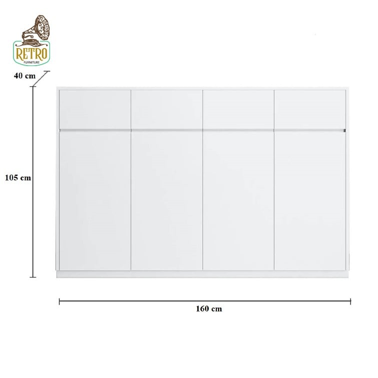 بوفيه مودرن أبيض 160سم