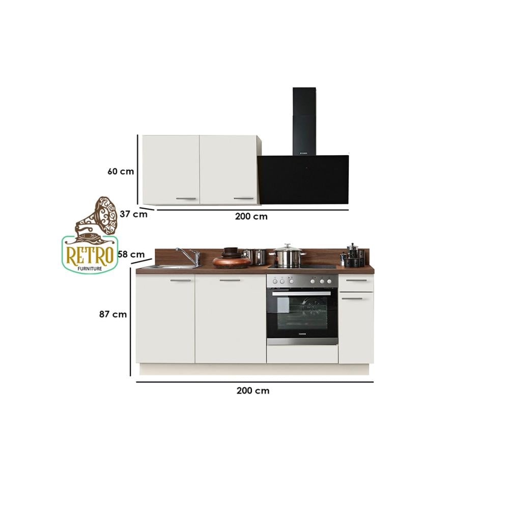 وحدة تخزين مطبخ- أبيض×بني