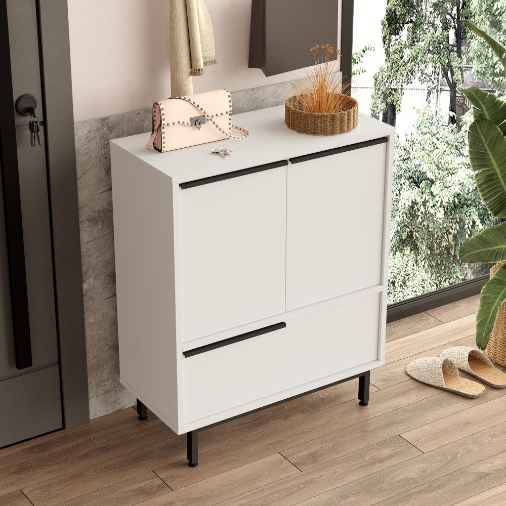 خزانة أحذية 75سم - أبيض