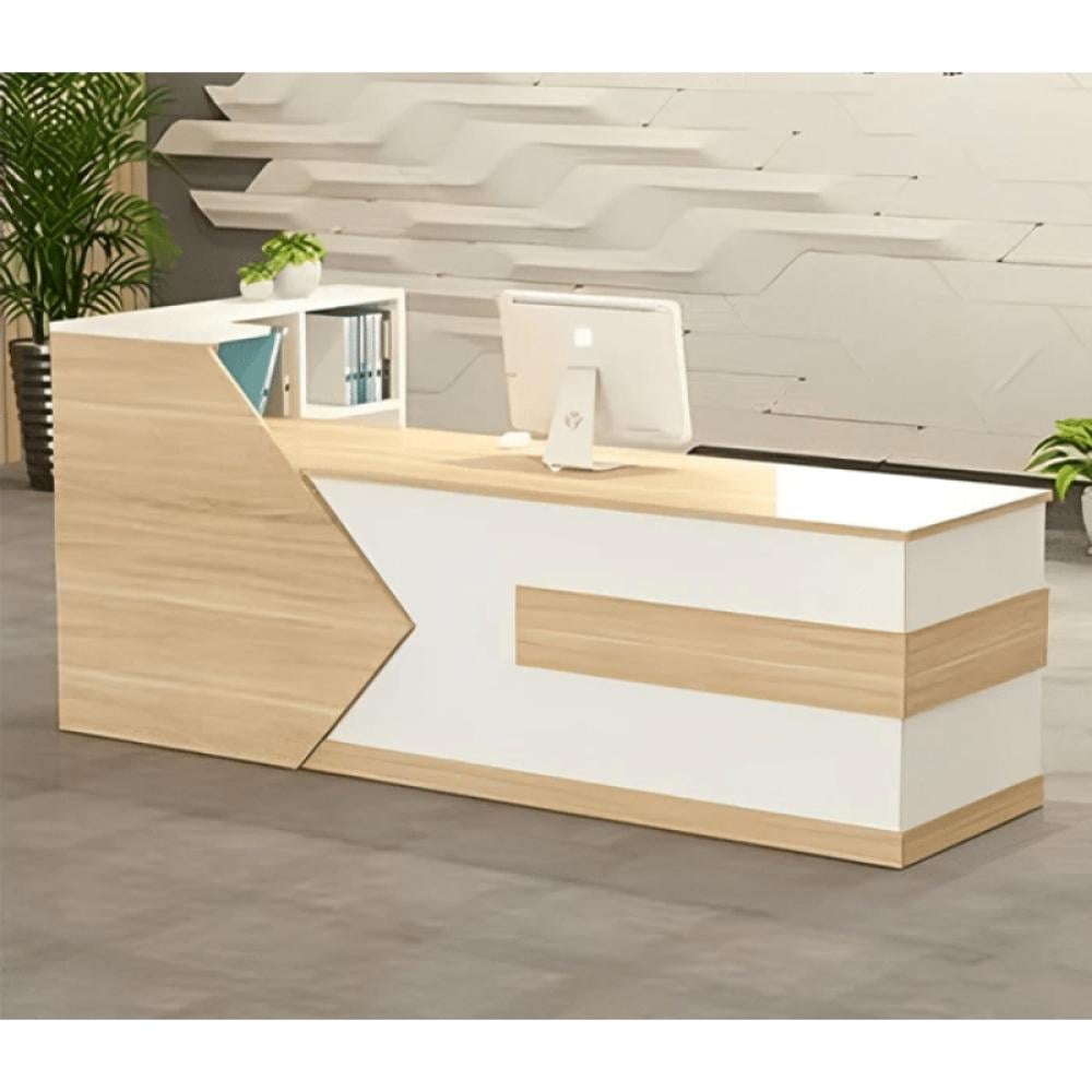 مكتب أستقبال 150سم–أبيض×خشبي