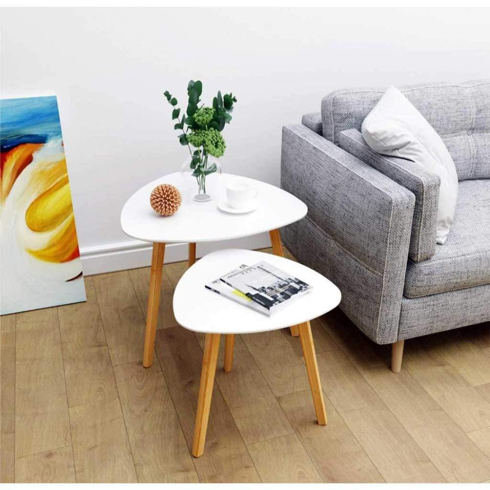 طاولات جانبية 2 قطع-أبيض