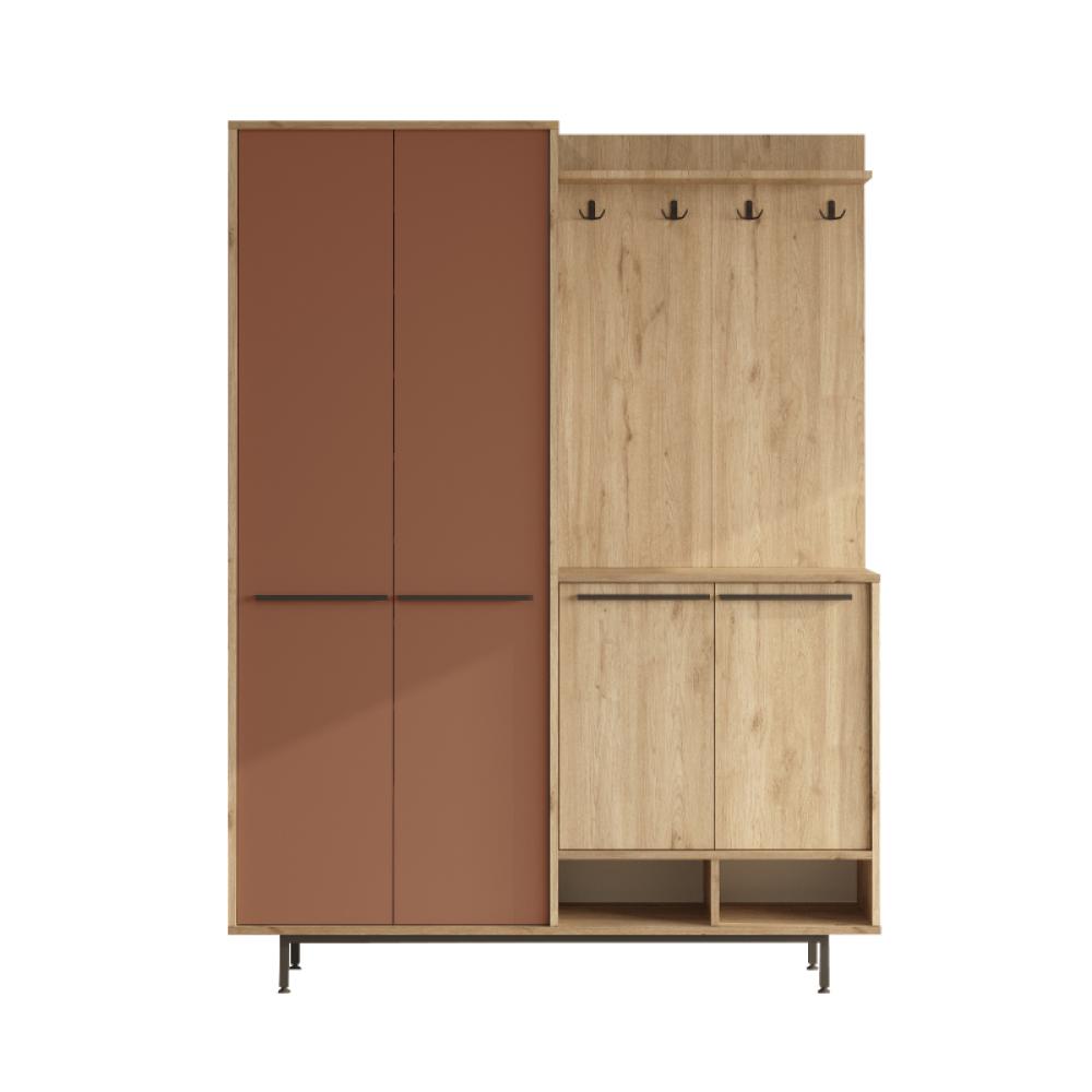 خزانة أحذية 147سم - بني × خشبي