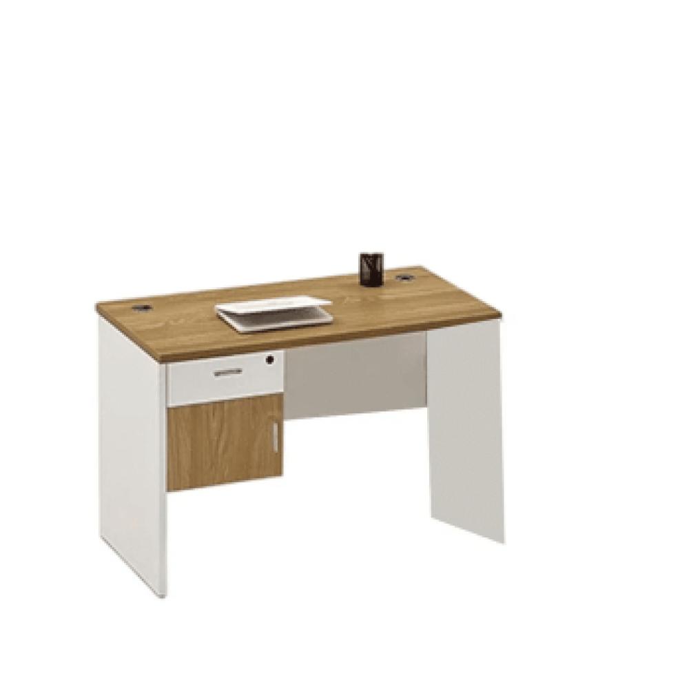 مكتب موظف 120 سم – خشبي×أبيض