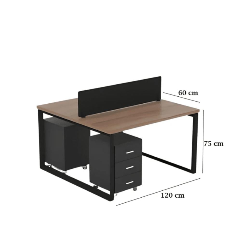 خلية عمل ثنائي120سم–خشبي×أسود