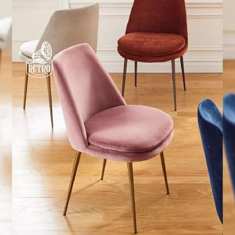 كرسي مودرن بتصميم عالي الجودة من قماش قطيفة