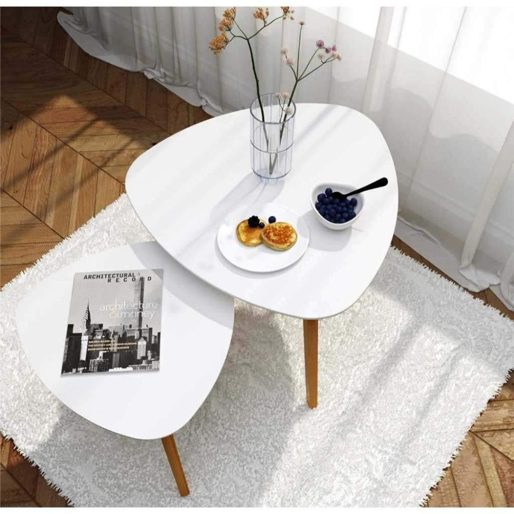 طاولات جانبية 2 قطع-أبيض