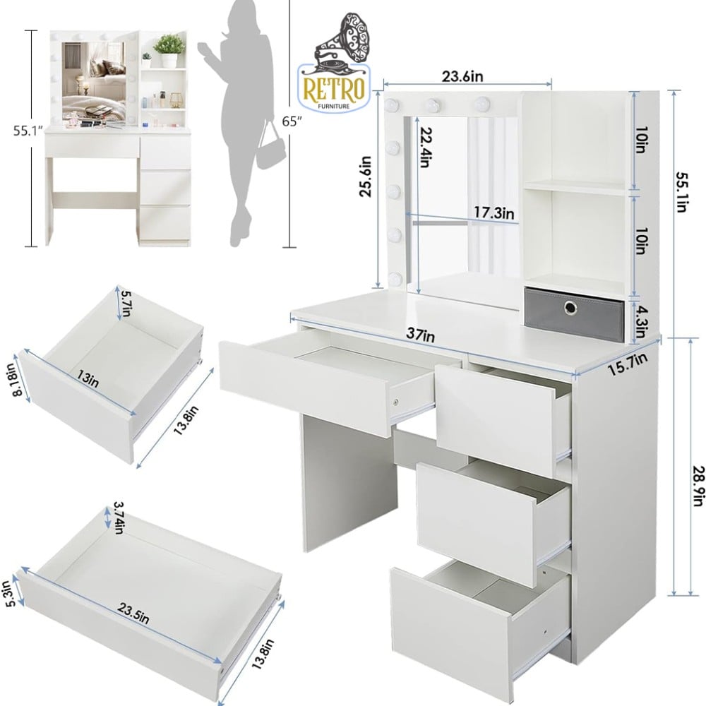 تسوق الآن أحدث مجموعة من اثاث غرف النوم الرائعة تسريحة بلون أبيض