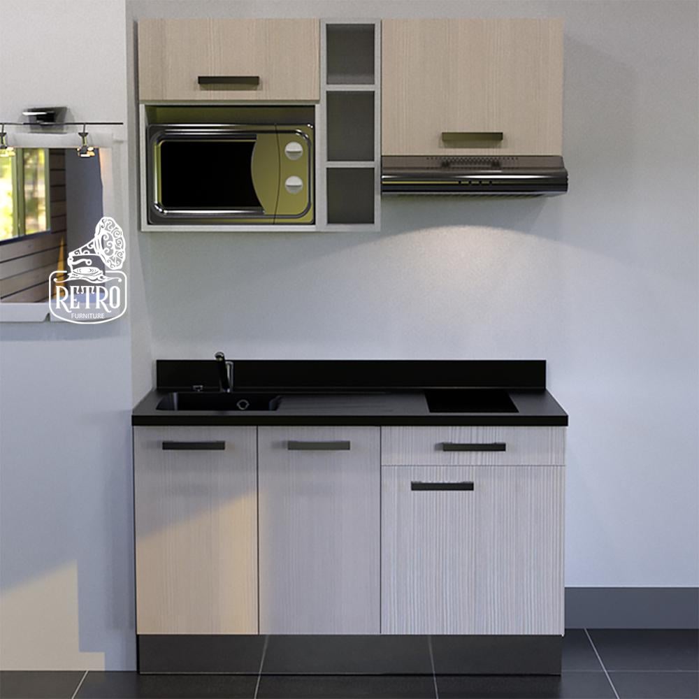 وحدة تخزين مطبخ- رمادي×أسود