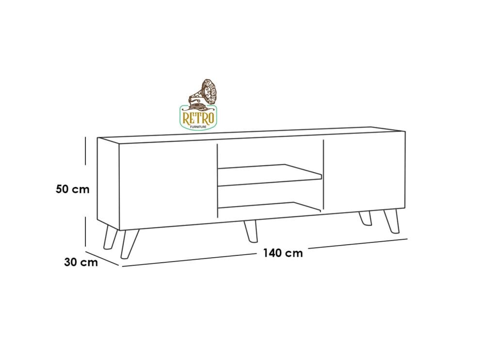 طاولة تلفاز 140 سم – بني×أبيض
