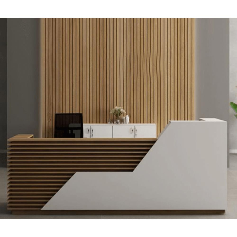 مكتب أستقبال 150سم–أوف وايت×بني