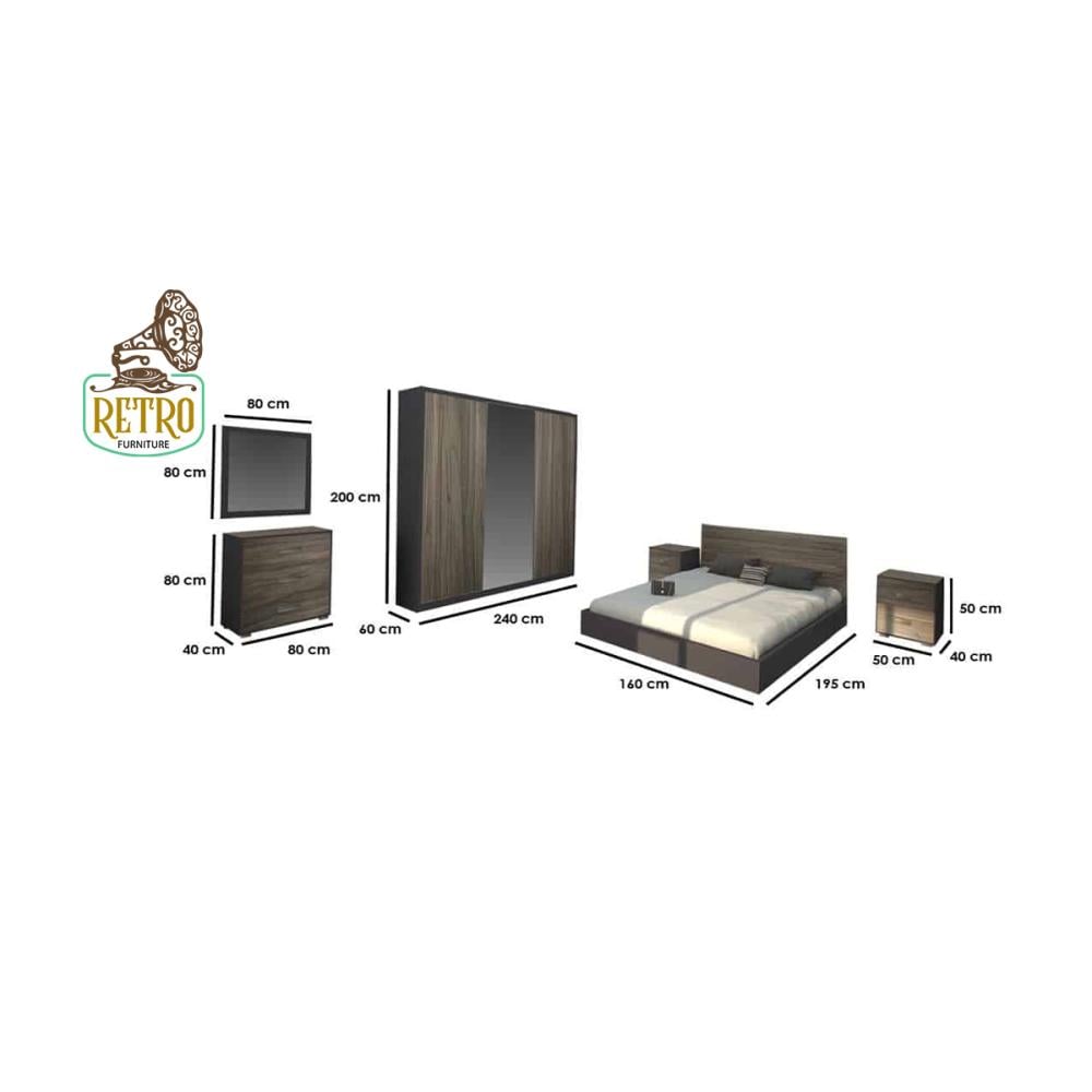 غرفة نوم 5 قطع – متعددة الألوان