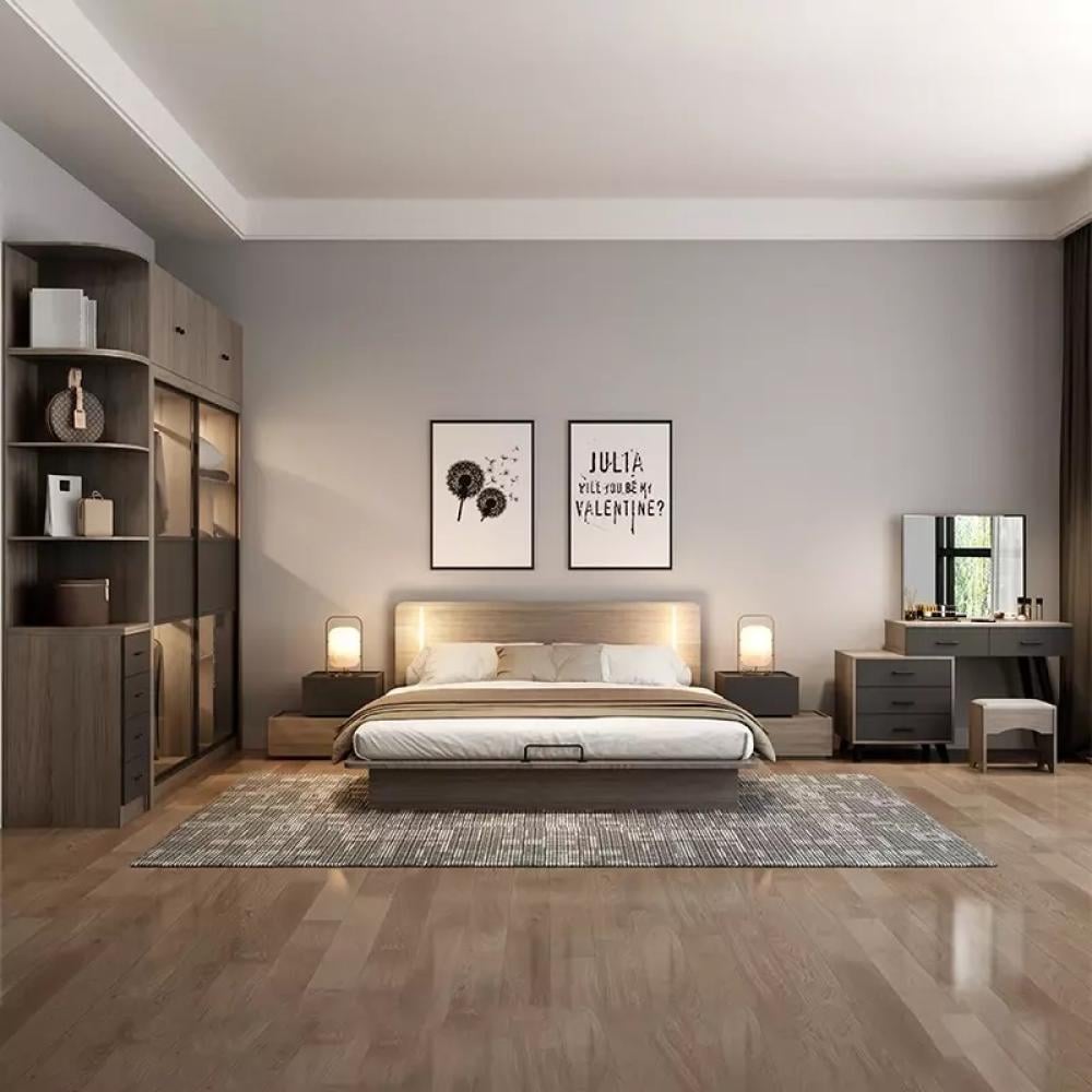 غرفة نوم جاهزة-خشبي×أسود