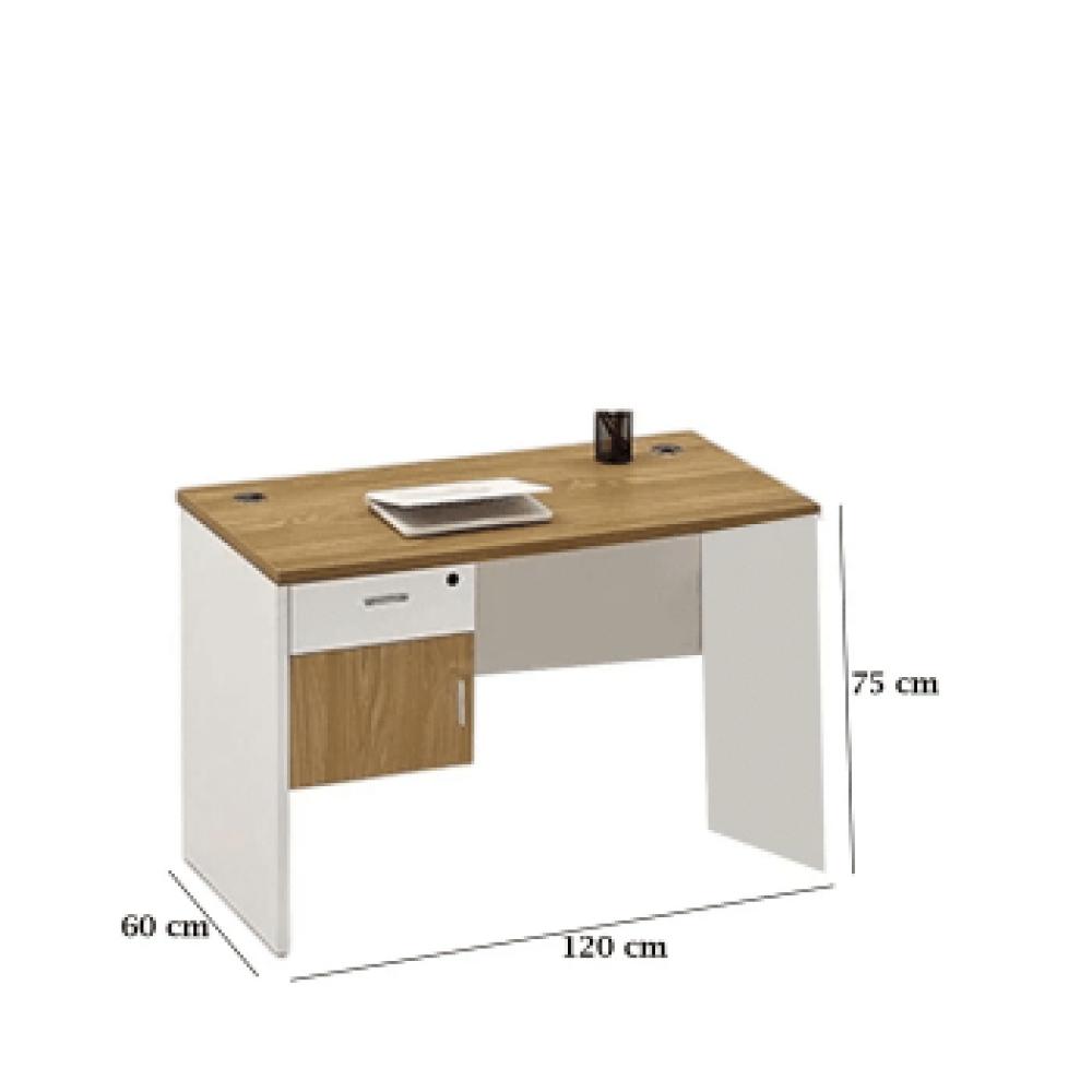 مكتب موظف 120 سم – خشبي×أبيض