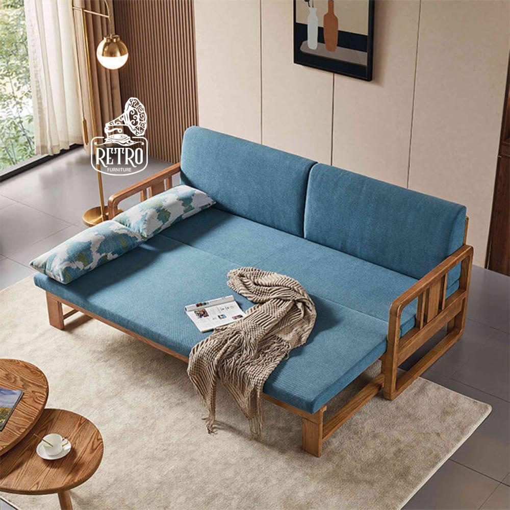 كنبة كبيرة بتصميم مريح و انيق مصنوعة من خشب زان وقماش قطيفة عالي