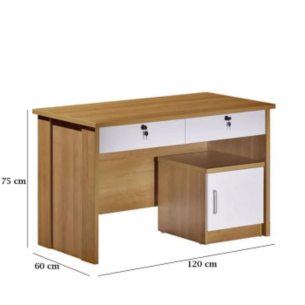 مكتب موظف 120سم–خشبي×أبيض