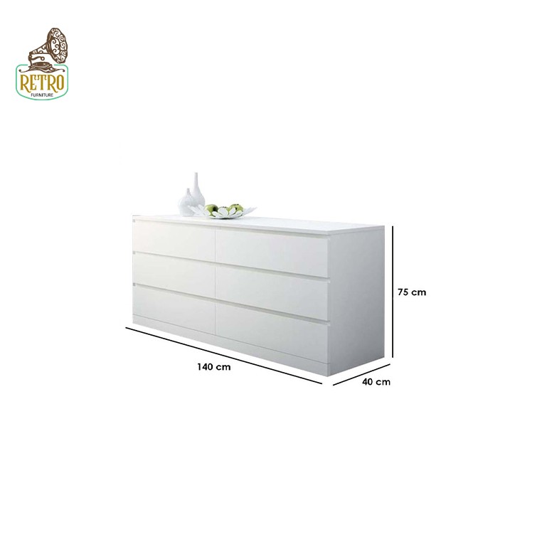 وحدة أدراج مودرن 140سم -أبيض