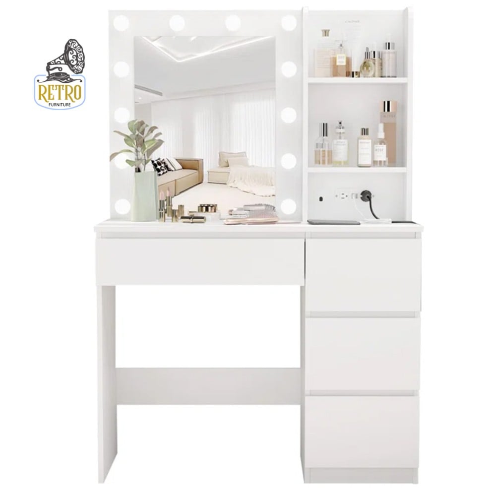 تسوق الآن أحدث مجموعة من اثاث غرف النوم الرائعة تسريحة بلون أبيض