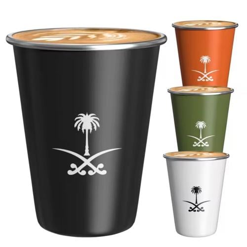 350 مللي كوب قهوه بشعار السعوديه من الفولاذ المقاو...