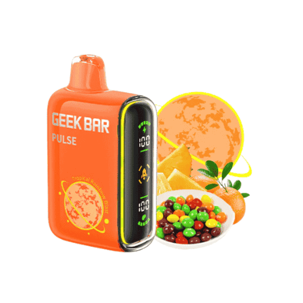سحبة سيجارة إلكترونية جيك بار 15000 رينبو كاندي - Geek Bar Pulse 15K  RAINBOW CANDY - فيب الرياض Vape Riyadh