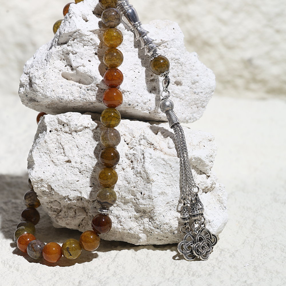 سبحة عقيق برتقالي