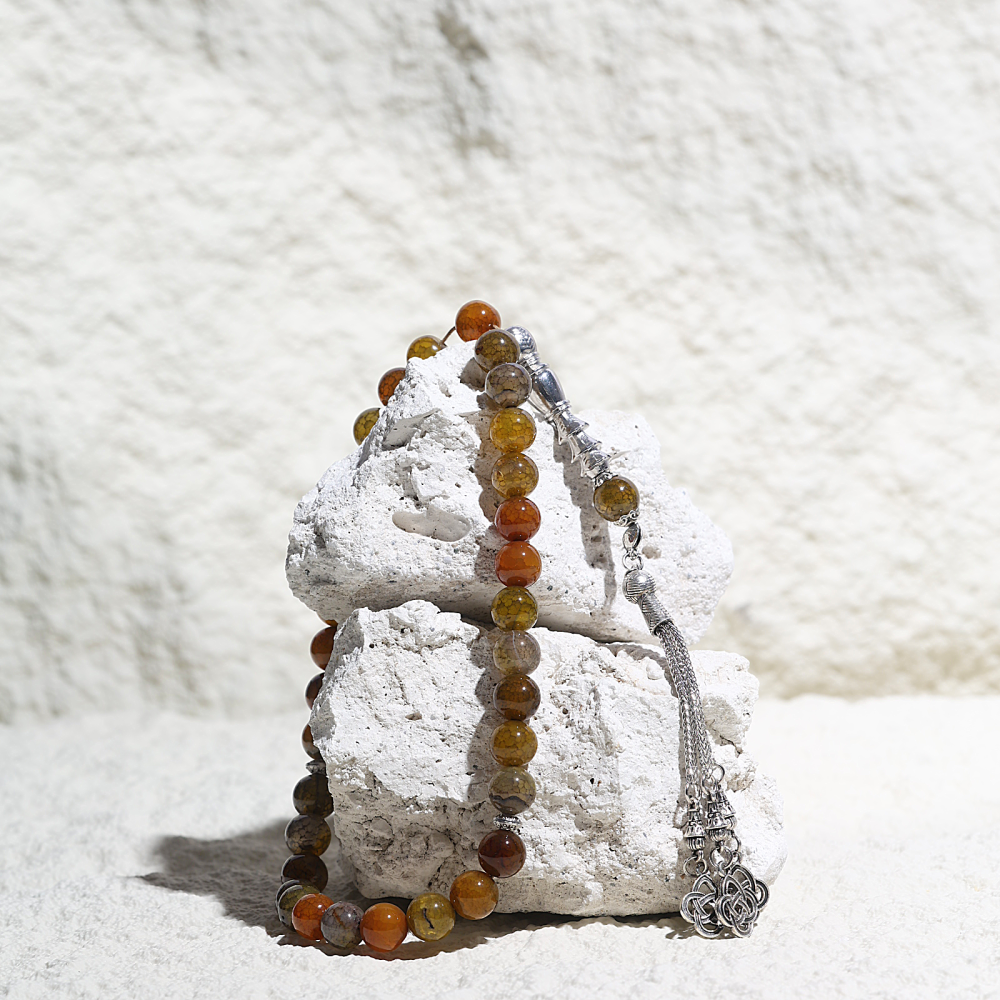 سبحة عقيق برتقالي