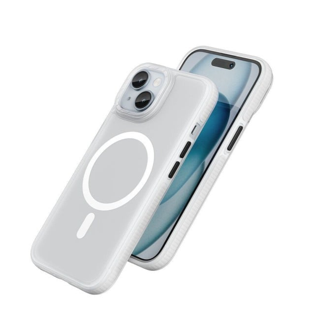 غلاف حماية AS2 مقاوم للصدمات ماق سيف للايفون - شفاف مطفي أبيض - hoco