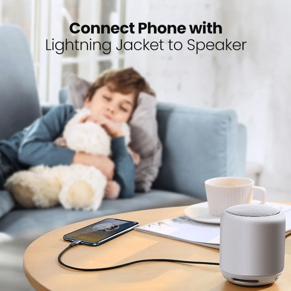 وصلة سماعة للايفون منفذ أي يو اكس بطول 1 متر - اسود - UGREEN