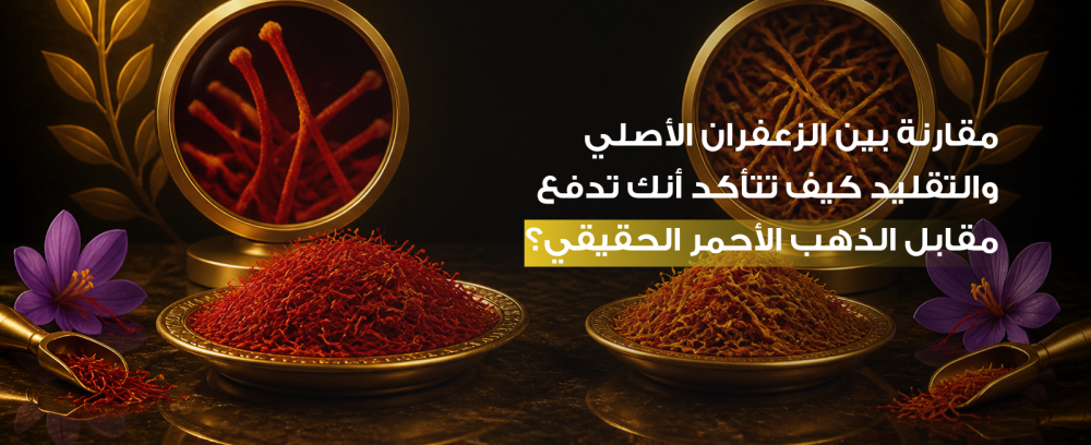 مقارنة بين الزعفران الأصلي والتقليد: كيف تتأكد أنك تدفع مقابل الذهب الأحمر الحقيقي؟