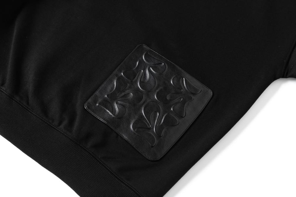 DEBOSS LEATHER POCKET HOODIE
