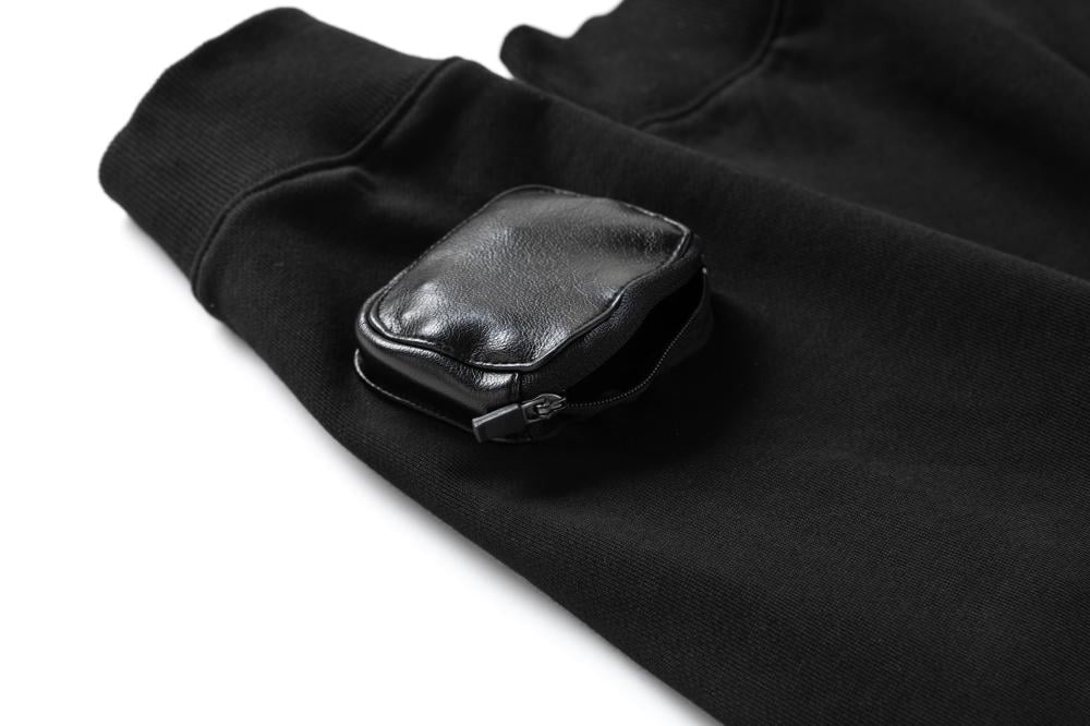 DEBOSS LEATHER POCKET HOODIE