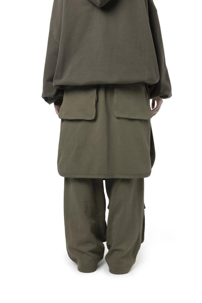 Green Navy Layered Cargo Sweatpant