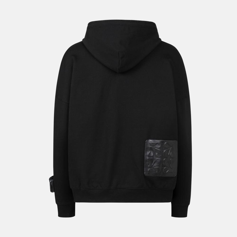 DEBOSS LEATHER POCKET HOODIE