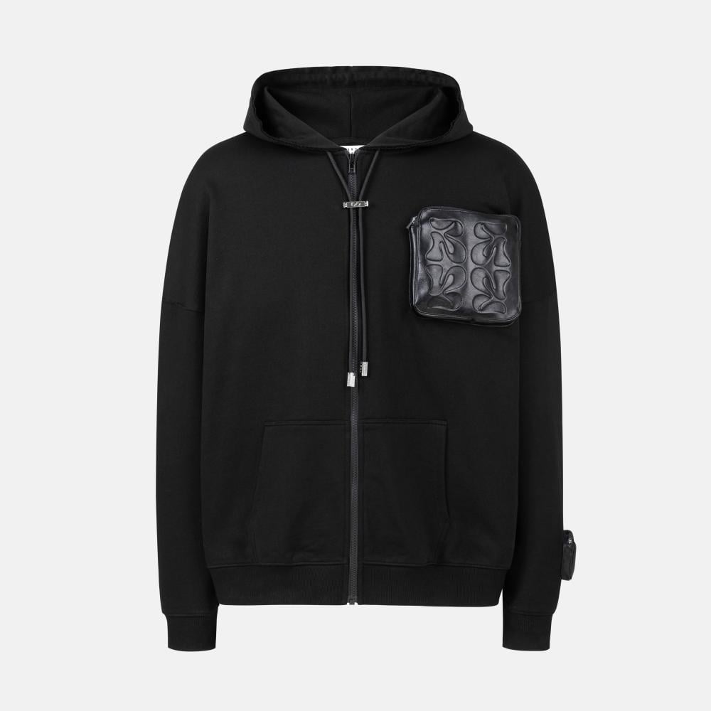 DEBOSS LEATHER POCKET HOODIE