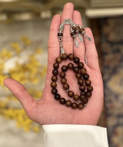 سبحة عقيق برازيلي خشبي