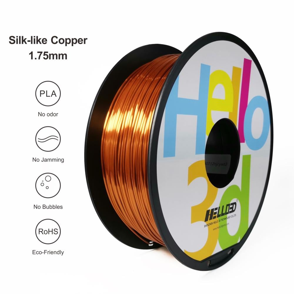 Hello3D PLA Silk-Like (Copper) 3D Filament 1.75Ø, 1kg