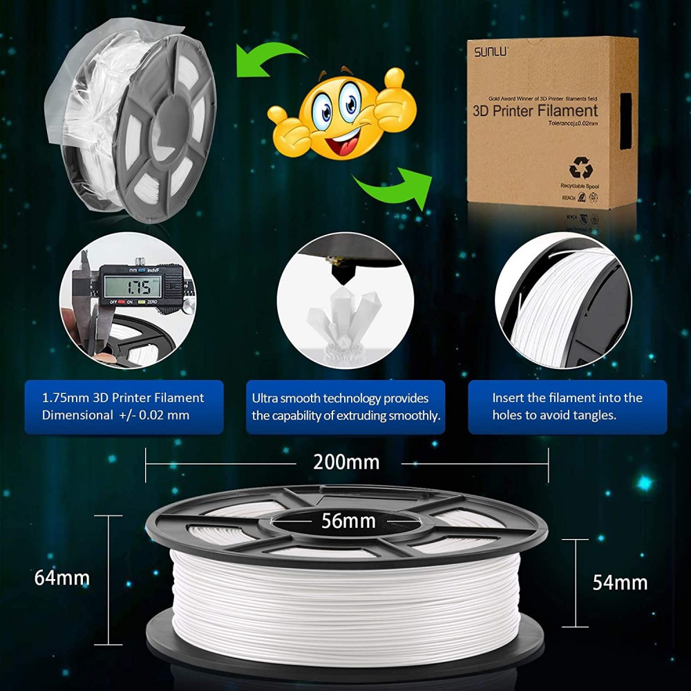 eSUN PLA-HF White - CubicSky - 3D Printing Products - Saudi Arabia