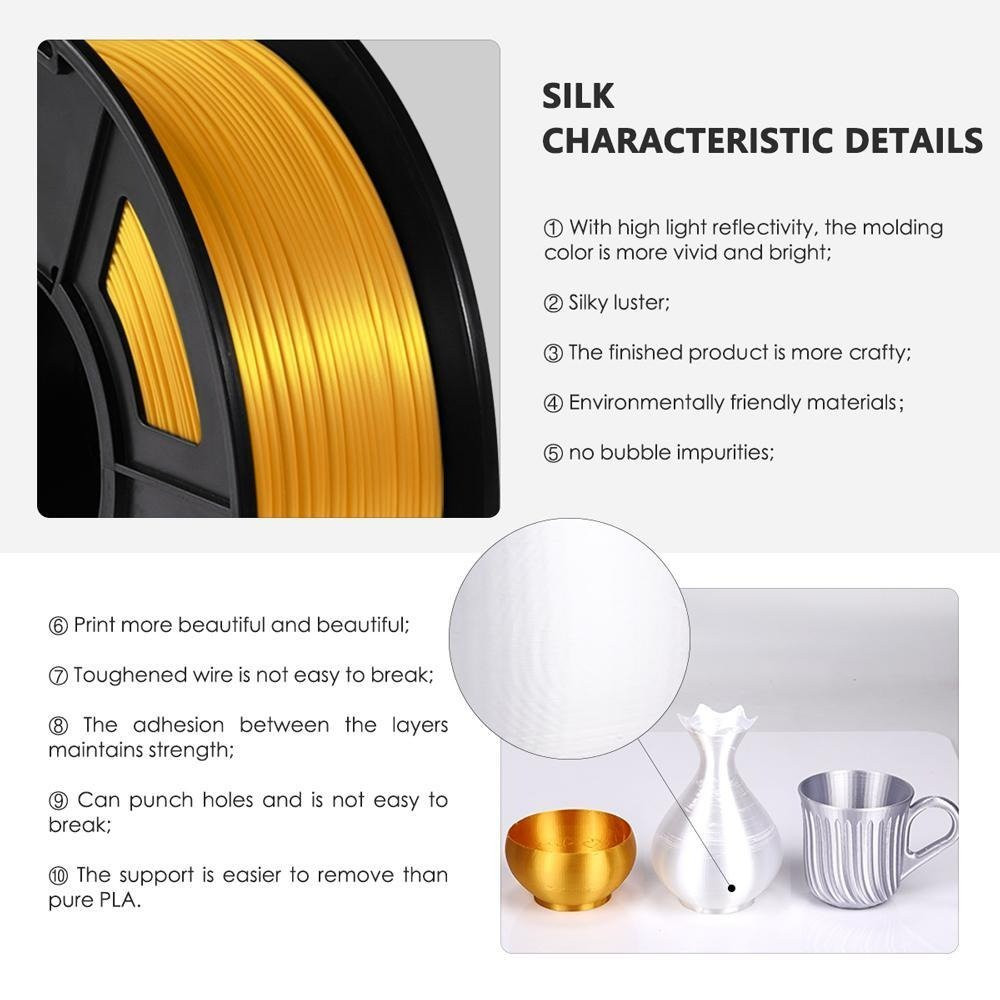 SUNLU PLA (Gold) 3D Printing Filament 1.75mm, 1kg - CubicSky - 3D Printing  Products - Saudi Arabia