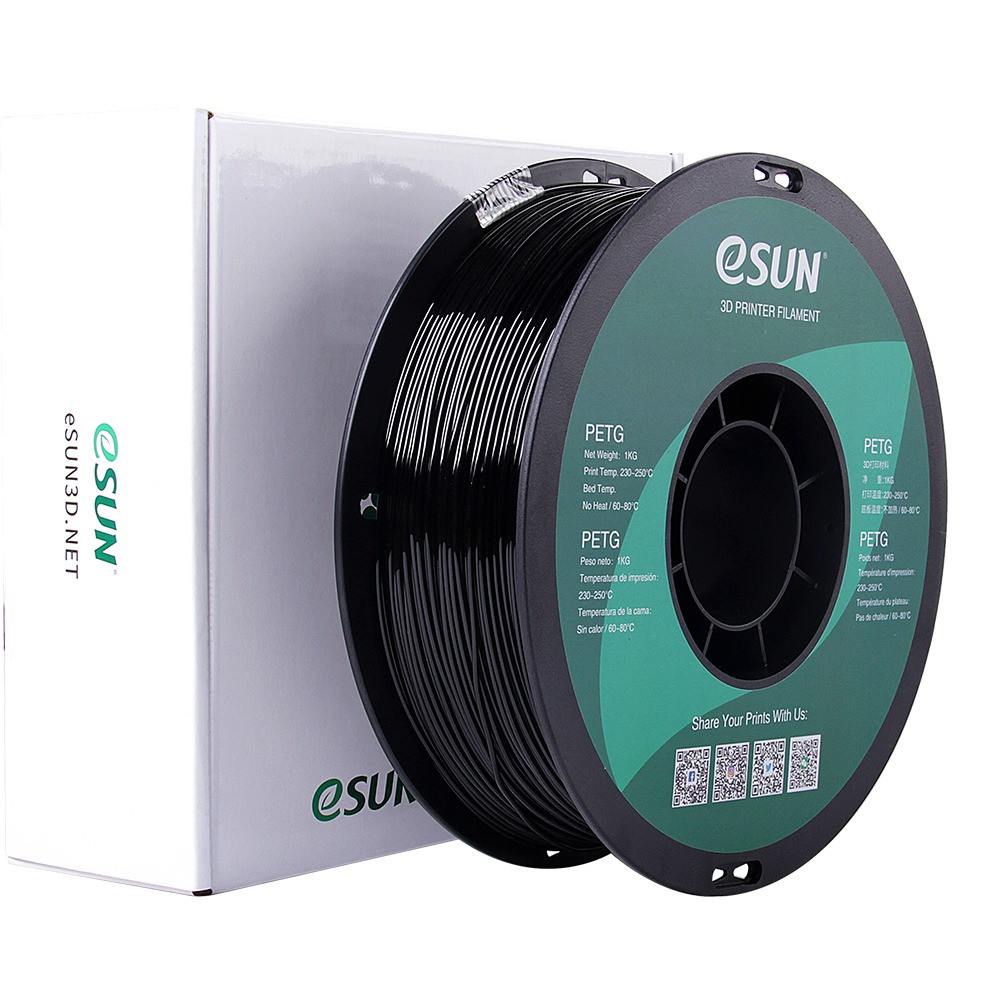 eSUN PETG 3D Filament 1.75mm 1kg- solid Black - 3D Print