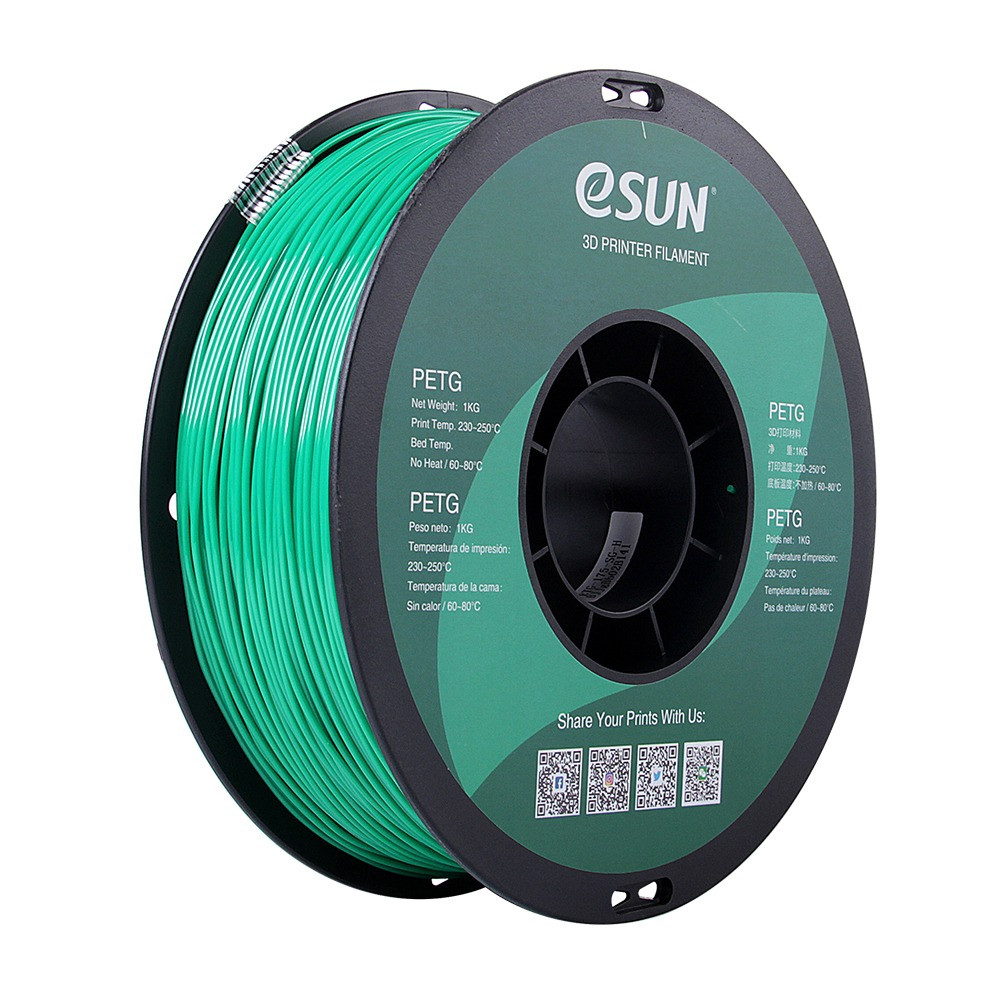 eSUN PETG (Solid Green) 3D Filament 1.75mm, 1kg - كيوبك سكآي - مواد الطباعة  الثلاثية الابعاد - السعودية