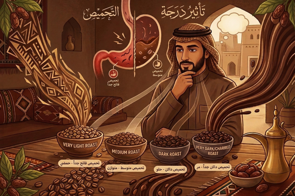 كيف تختار درجة تحميص القهوة المختصة الأنسب لمعدتك الصائمة بالمملكة ؟