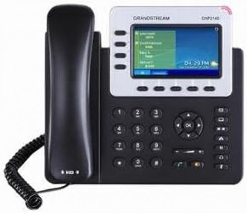 تليفون IP قراند ستريم GXP2140 يأتي بشاشة LCD ملونة مقاس 4.3 بوصة (480 × 272) و يدعم 4 خطوط و 4 حسابات SIP ومؤتمرات صوتية خماسية الاتجاه