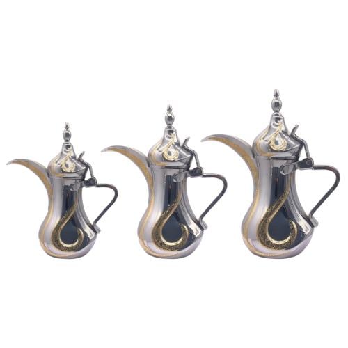 طقم دلال قهوة السيف (الشاذلية) 3 قطع فضي