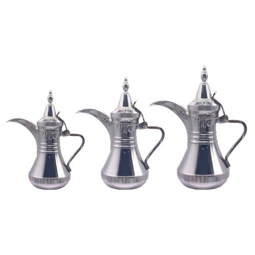 طقم دلال قهوة 3 قطع لون فضي