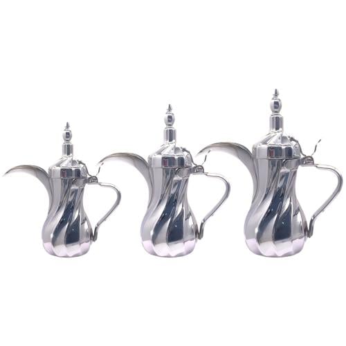 طقم دلال قهوة السيف 3 قطع لون فضي