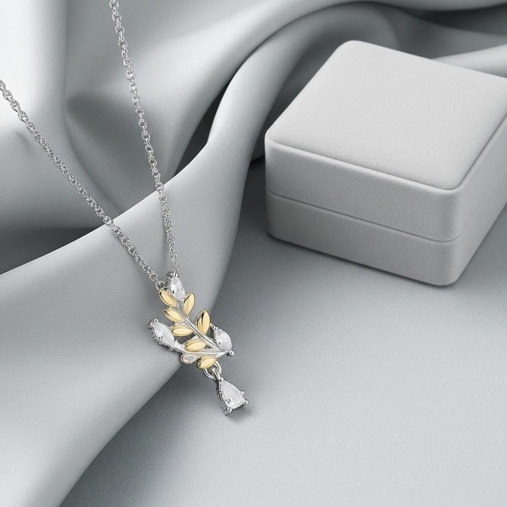 سلسلة أنيقة من الفضة925 مطلية روديوم ومطعمه بالزيركون