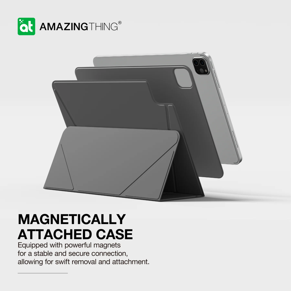 كفر حماية AmazingThing مات برو ماج مع ستاند للايباد برو 11 ايباد اير 10.9/11 - اسود