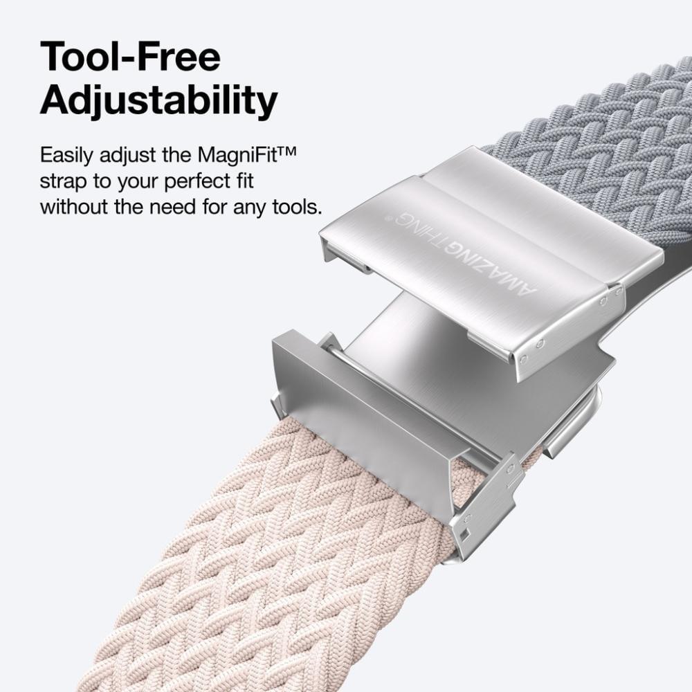 سوار نايلون AmazingThing لساعة ابل مقاس45/46/49 مم - وردي ورمادي